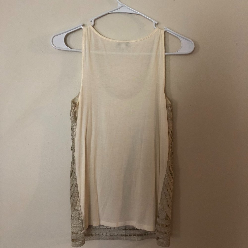 Express Patterned Gold Sparkly Tank - Picture 3 of 3